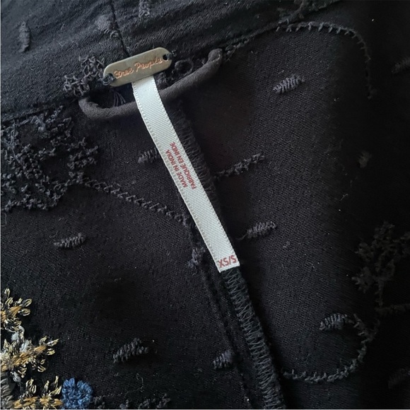 FREE PEOPLE | Black Dottie West Boho Bell Sleeve Kimono Cardi - Picture 6 of 9